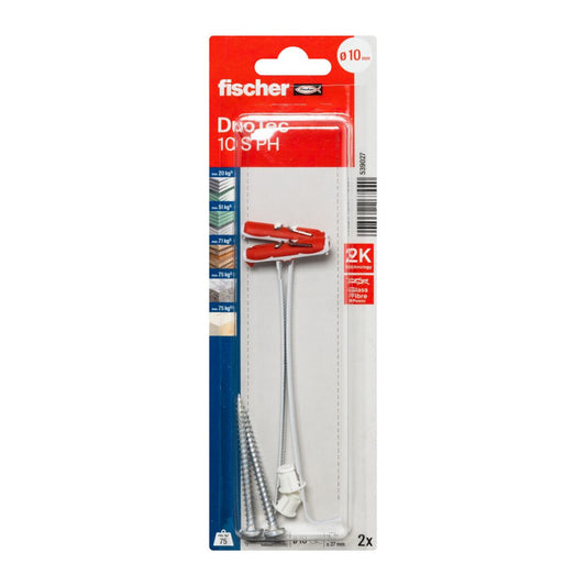 fischer Nylon-Kippdübel DuoTec 10 S PH mit Panhead Schraube