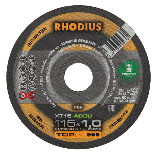 Rhodius XT 15 ACCU Trennscheibe Ø 115 x 1,0 mm